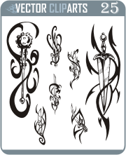 Blade Tattoo Designs I - vinyl-ready vector clipart package