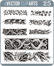 Floral Ornamental Border Lines - vinyl-ready vector clipart package