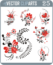 Slavic Flower Ornaments - professional vinyl-ready vector clipart package