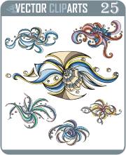 Sea Ornamental Patterns II - vinyl-ready vector clipart package