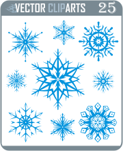 Simple Snowflakes Clipart III - professional vinyl-ready vector clipart package
