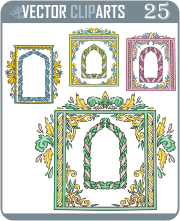 Artistic Color Frames with Wreaths - professional vinyl-ready vector clipart package